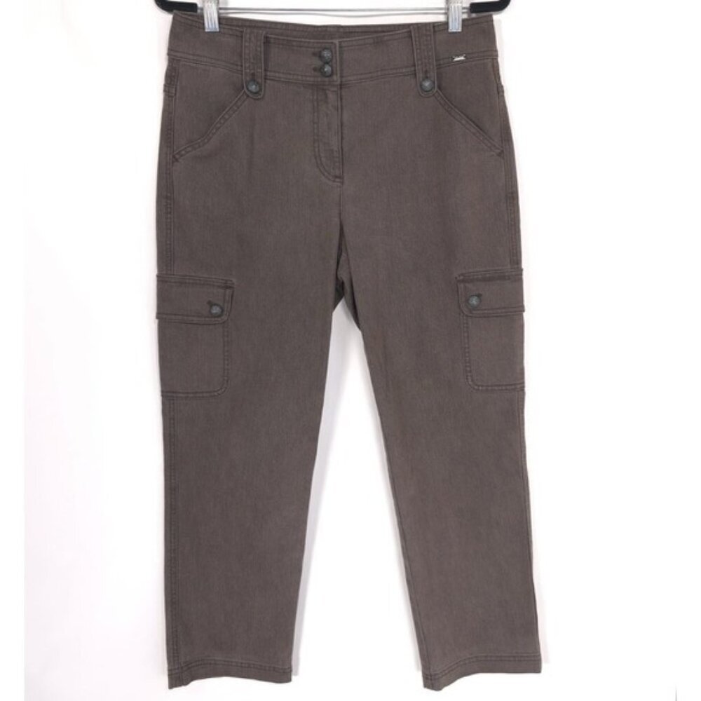 ST. JOHN Women's Jeans Pants Sizeβ 8 Cargo Straight High Rise Brown